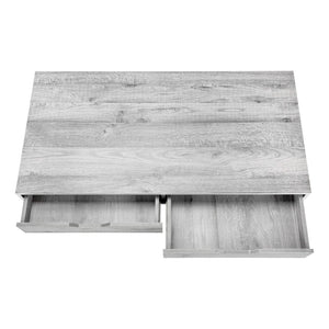 HomeRoots 47" Gray and Black H-Shape Computer Desk – Stylish Workspace with Two Drawers for Home Office Use 489882