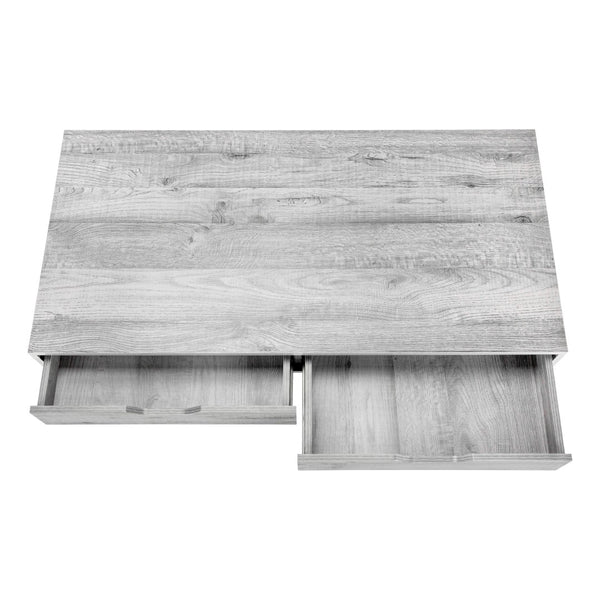 HomeRoots 47" Gray and Black H-Shape Computer Desk – Stylish Workspace with Two Drawers for Home Office Use 489882
