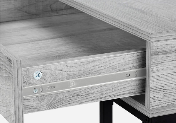 HomeRoots 47" Gray and Black H-Shape Computer Desk – Stylish Workspace with Two Drawers for Home Office Use 489882