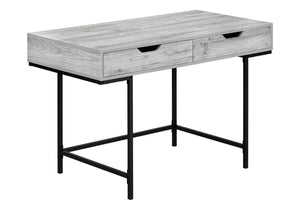 HomeRoots 47" Gray and Black H-Shape Computer Desk – Stylish Workspace with Two Drawers for Home Office Use 489882