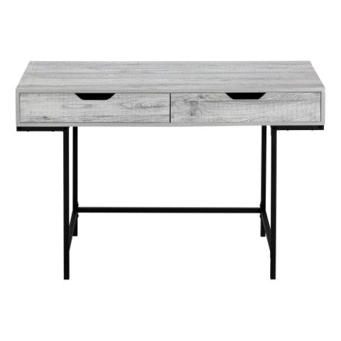Homeroots 47" Gray And Black H-shape Computer Desk With Two Drawers - Stylish, Durable Office Furniture Upgrade   489882