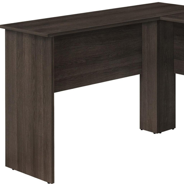 HomeRoots 47" Brown Wood Corner Computer Desk - Stylish L-Shaped Workspace with Open Shelving for Home Office 489883
