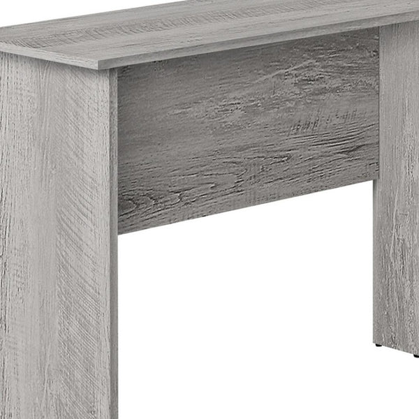HomeRoots 47" Gray Wood Corner Computer Desk - Modern L-Shaped Workspace with Open Shelves & Durable Design 489884