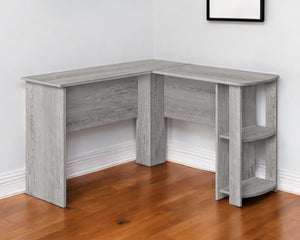 Homeroots 47" Gray Wood Corner Computer Desk – Stylish, Space-saving Design For Home Office Or Bedroom Use!   489884