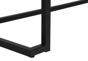 HomeRoots 42" Sleek Gray and Black Sled Computer Desk with Metal Legs, Hidden Drawer & Modern Style for Home Office 489888