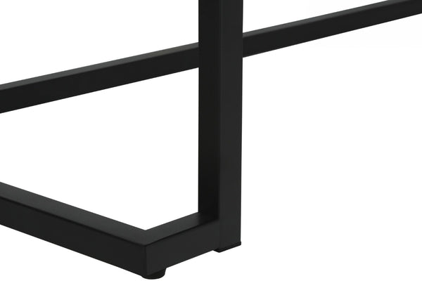 HomeRoots 42" Sleek Gray and Black Sled Computer Desk with Metal Legs, Hidden Drawer & Modern Style for Home Office 489888