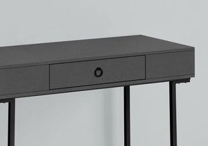 Homeroots 42" Gray And Black Wood Metal Sled Desk – Stylish Executive Workspace With Hidden Storage Solutions   489888