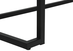HomeRoots 42" Sleek White and Black Wood and Metal Sled Computer Desk for Modern Home Office Style and Function 489889