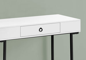 Homeroots 42" Modern White And Black Wood & Metal Sled Computer Desk – Stylish, Durable, Space-saving Design!   489889