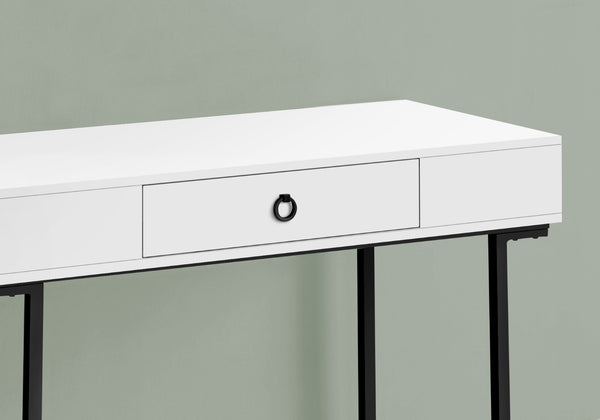 Homeroots 42" Modern White And Black Wood & Metal Sled Computer Desk – Stylish, Durable, Space-saving Design!   489889