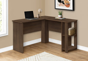 HomeRoots 47" Brown Wood Corner Computer Desk - Stylish L-Shaped Design for Efficient Home Office Workspaces 489890