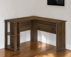 Homeroots 47" Brown Wood Corner Computer Desk - Elevate Your Office Space With Stylish Functionality And Craftsmanship   489890