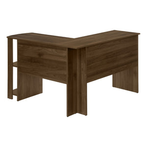 HomeRoots 47" Brown Wood Corner Computer Desk - Stylish L-Shaped Design for Efficient Home Office Workspaces 489890