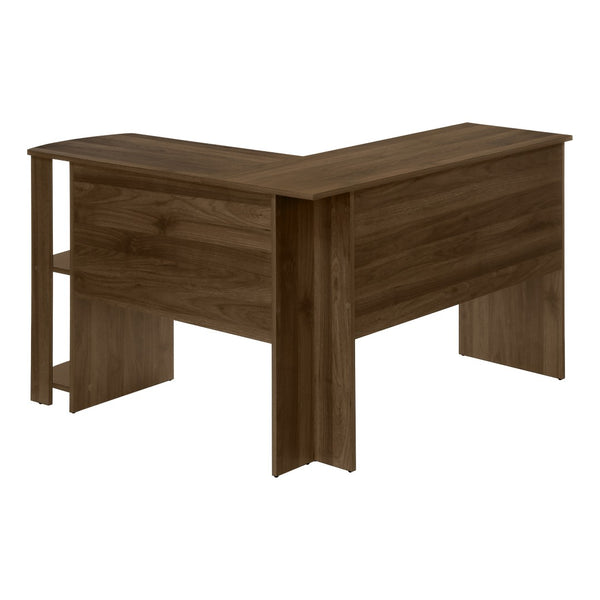 HomeRoots 47" Brown Wood Corner Computer Desk - Stylish L-Shaped Design for Efficient Home Office Workspaces 489890