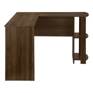 HomeRoots 47" Brown Wood Corner Computer Desk - Stylish L-Shaped Design for Efficient Home Office Workspaces 489890