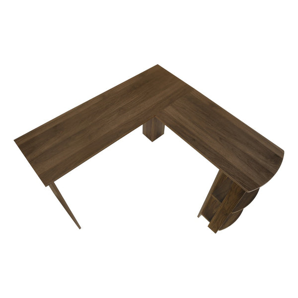 HomeRoots 47" Brown Wood Corner Computer Desk - Stylish L-Shaped Design for Efficient Home Office Workspaces 489890