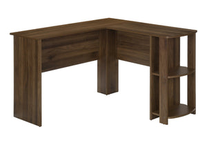 HomeRoots 47" Brown Wood Corner Computer Desk - Stylish L-Shaped Design for Efficient Home Office Workspaces 489890