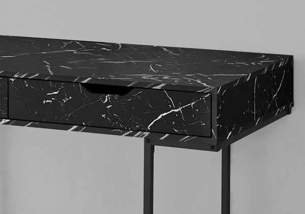 HomeRoots 47" Modern H-Shape Computer Desk with Durable Black and White Finish, Two Drawers & Easy Assembly 489892