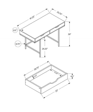 HomeRoots 47" Modern H-Shape Computer Desk with Durable Black and White Finish, Two Drawers & Easy Assembly 489892