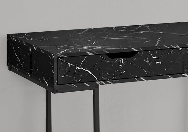 HomeRoots 47" Modern H-Shape Computer Desk with Durable Black and White Finish, Two Drawers & Easy Assembly 489892