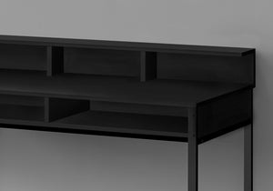 HomeRoots 47" Black Wood and Metal H-Shape Computer Desk - Modern Executive Style with Ample Storage Space 489893