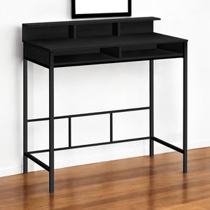 Homeroots 47" Black Wood And Metal H-shape Computer Desk - Stylish, Durable, And Perfect For Home Office Elegance   489893