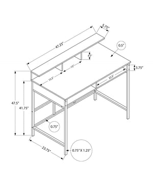 HomeRoots 47" Black Wood and Metal H-Shape Computer Desk - Modern Executive Style with Ample Storage Space 489893