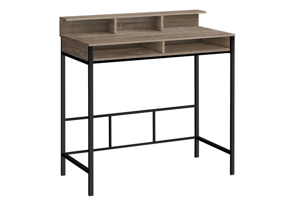 HomeRoots 47" Taupe and Black H-Shape Computer Desk - Modern Industrial Design for Stylish Home Offices 489894