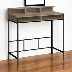 Homeroots 47" Taupe And Black H-shape Computer Desk – Stylish Executive Workspace With Premium Craftsmanship   489894