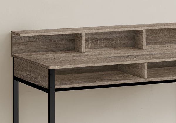 HomeRoots 47" Taupe and Black H-Shape Computer Desk - Modern Industrial Design for Stylish Home Offices 489894