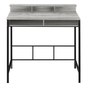 HomeRoots 47" Modern Gray and Black Wood and Metal Computer Desk - Spacious, Sturdy, and Stylish Workspace Solution 489895