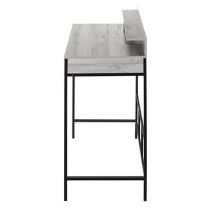 HomeRoots 47" Modern Gray and Black Wood and Metal Computer Desk - Spacious, Sturdy, and Stylish Workspace Solution 489895