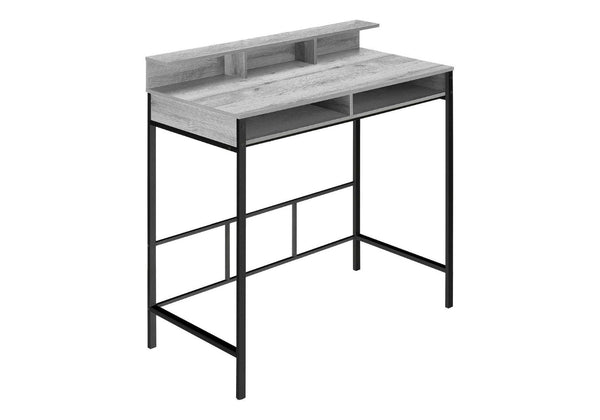 HomeRoots 47" Modern Gray and Black Wood and Metal Computer Desk - Spacious, Sturdy, and Stylish Workspace Solution 489895