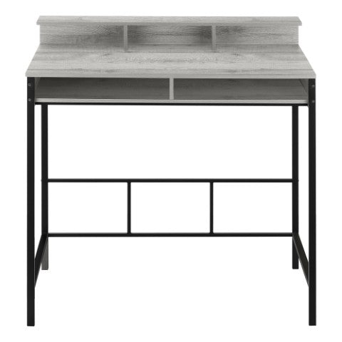 Homeroots 47" Gray And Black Wood And Metal Computer Desk – Stylish, Sturdy Design For Your Modern Office Suite   489895