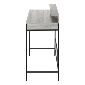 Homeroots 47" Gray And Black Wood And Metal Computer Desk – Stylish, Sturdy Design For Your Modern Office Suite   489895