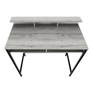 Homeroots 47" Gray And Black Wood And Metal Computer Desk – Stylish, Sturdy Design For Your Modern Office Suite   489895