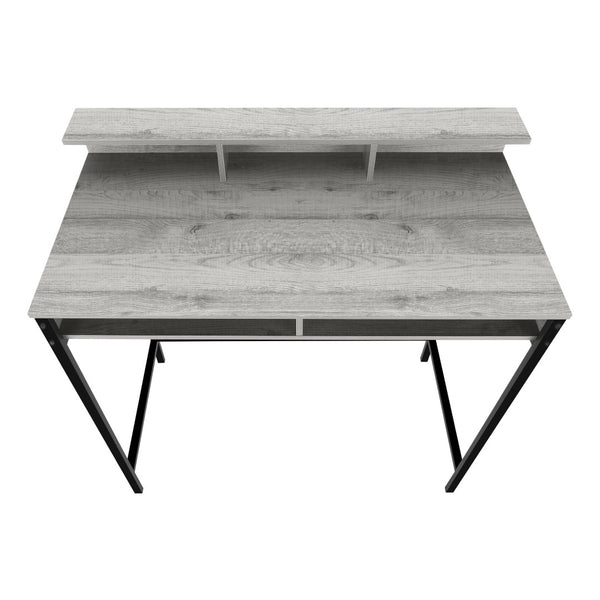 Homeroots 47" Gray And Black Wood And Metal Computer Desk – Stylish, Sturdy Design For Your Modern Office Suite   489895