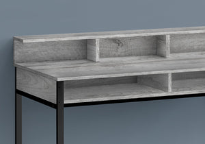 Homeroots 47" Gray And Black Wood And Metal Computer Desk – Stylish, Sturdy Design For Your Modern Office Suite   489895