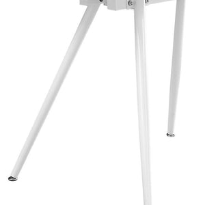 HomeRoots 47" White Glass and Metal Computer Desk - Modern Design for Stylish, Functional Workspaces at Home 489896