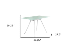 Homeroots 47" White Glass And Metal Computer Desk - Stylish Executive Design For A Modern Office Space   489896