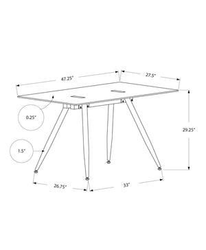 HomeRoots 47" White Glass and Metal Computer Desk - Modern Design for Stylish, Functional Workspaces at Home 489896