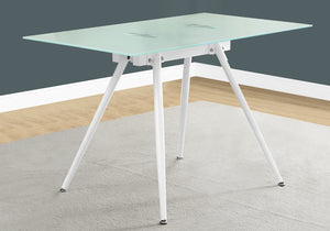 HomeRoots 47" White Glass and Metal Computer Desk - Modern Design for Stylish, Functional Workspaces at Home 489896