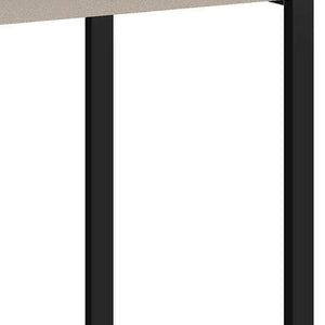 HomeRoots 47" Taupe and Black Wood & Metal Sled Desk with 3 Drawers – Modern Workspace for Ultimate Efficiency 489899