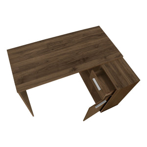 HomeRoots 46" Brown Wood L-Shaped Computer Desk - Stylish & Functional Home Office Upgrade with Storage Options 489902