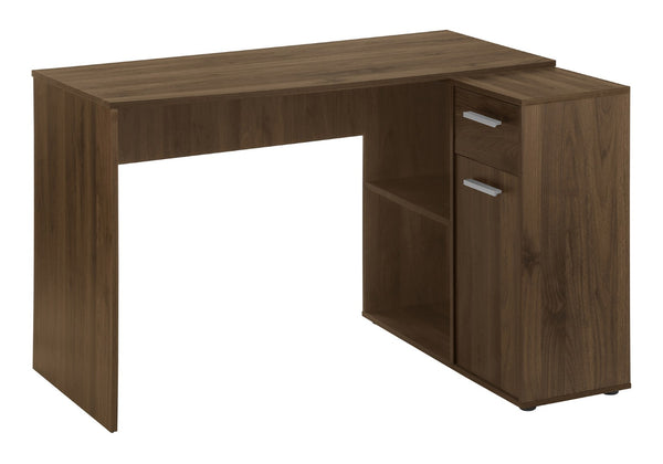 HomeRoots 46" Brown Wood L-Shaped Computer Desk - Stylish & Functional Home Office Upgrade with Storage Options 489902