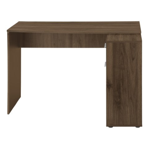 Homeroots 46" Brown Wood L Shape Computer Desk - Stylish, Sturdy Design With Hidden Storage For Your Office   489902