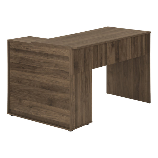 Homeroots 46" Brown Wood L Shape Computer Desk - Stylish, Sturdy Design With Hidden Storage For Your Office   489902