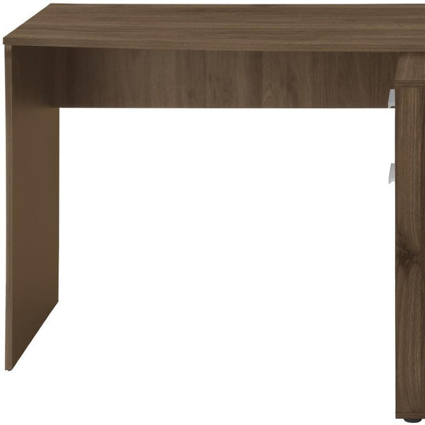 HomeRoots 46" Brown Wood L-Shaped Computer Desk - Stylish & Functional Home Office Upgrade with Storage Options 489902
