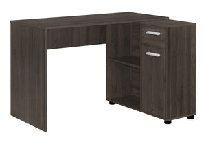 HomeRoots 46" Brown Wood L-Shaped Computer Desk - Stylish, Durable Workspace with Storage & Modern Design 489903