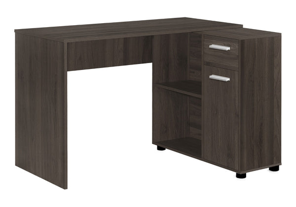HomeRoots 46" Brown Wood L-Shaped Computer Desk - Stylish, Durable Workspace with Storage & Modern Design 489903